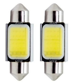 12V 3W 4500K C5W/SV8.5/36mm 270 люмен COB LED Светодиодная лампа (2 шт.)